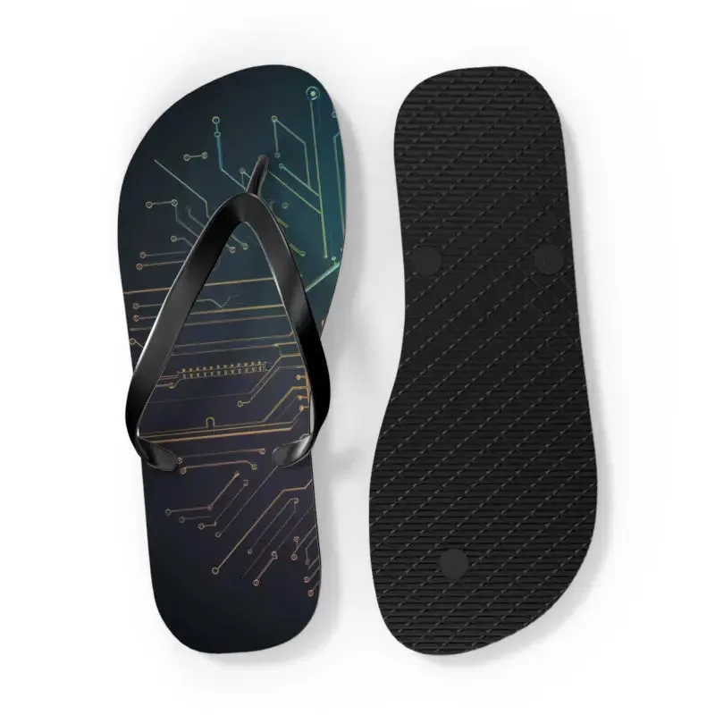 Trendy Circuit Pattern Flip Flops for Summer Style