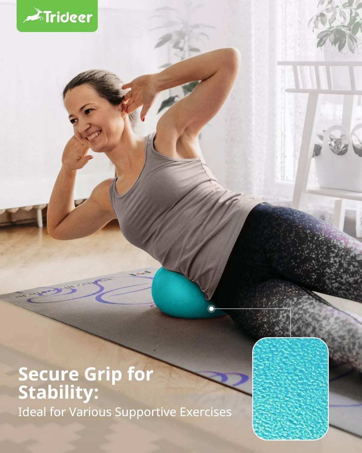 Trideer Pilates Ball 9 Inch Core Ball, Small Exercise Ball with Exercise Guide Barre Ball Mini Yoga Ball for Pilates, Yoga, Core Training, Physical Therapy, Balance, Stability, Stretching