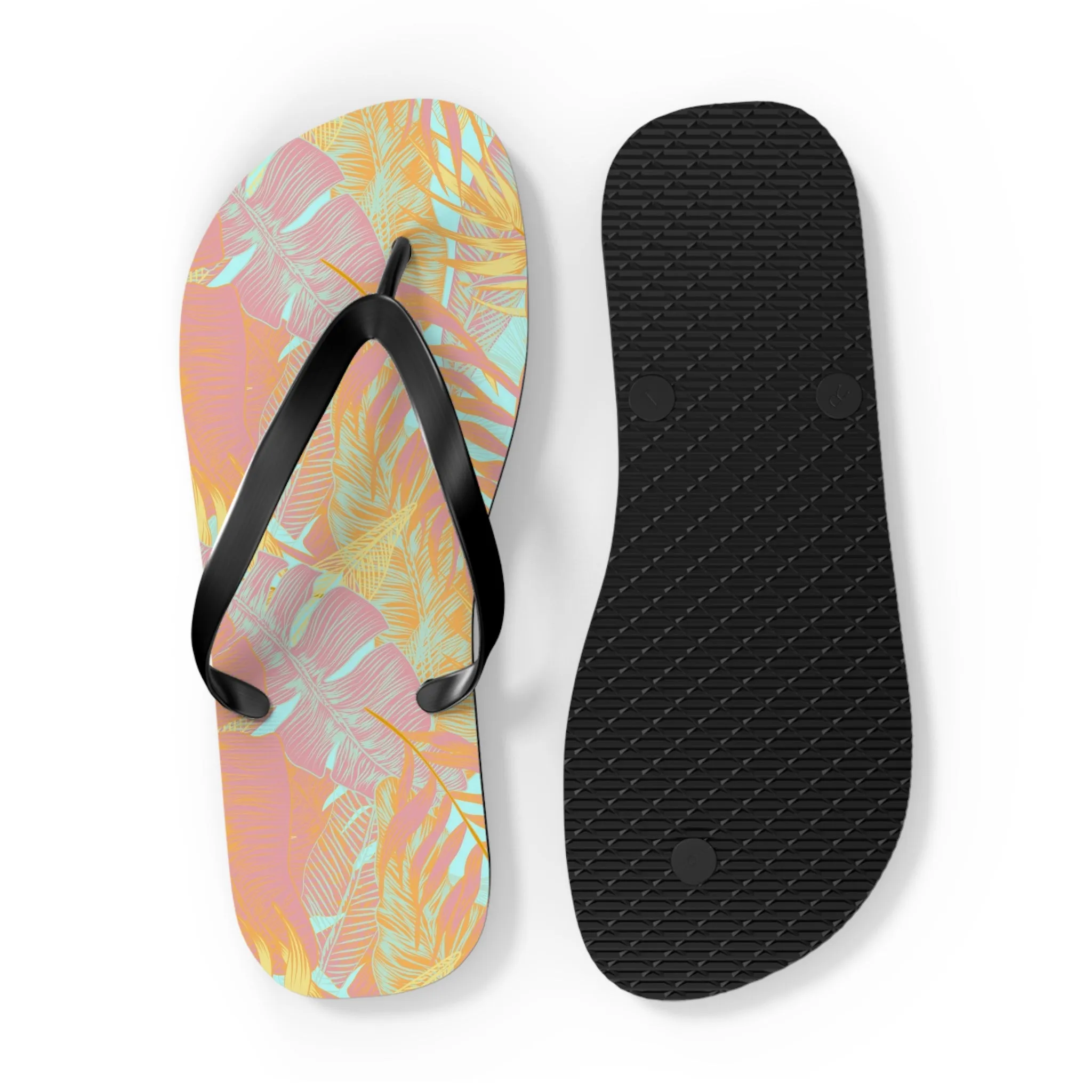 Tropical Foliage Flip Flops