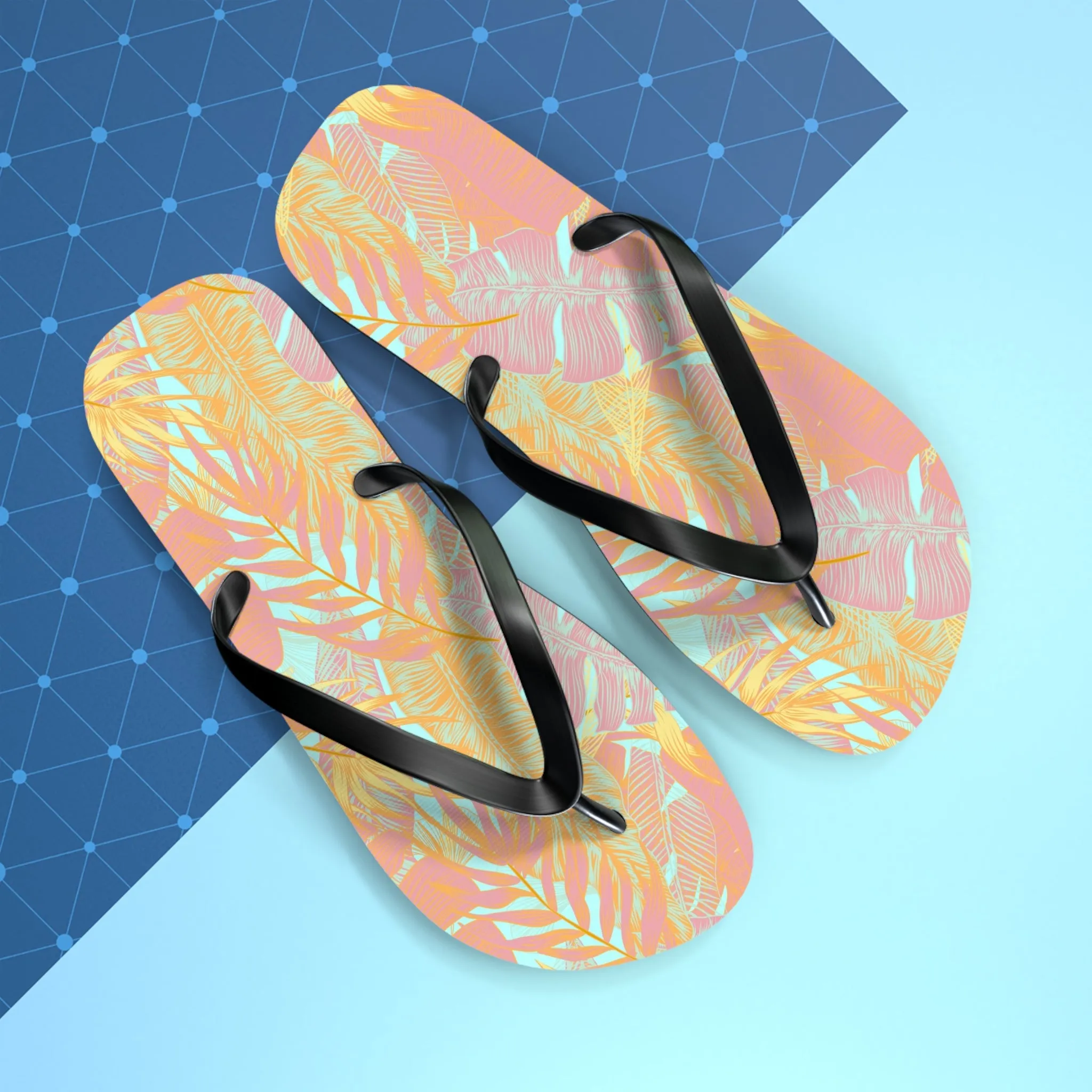Tropical Foliage Flip Flops