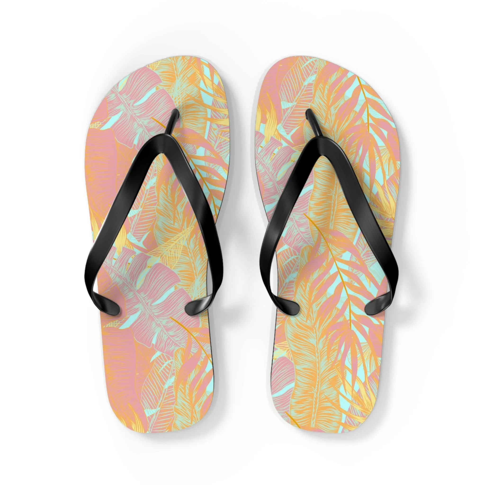 Tropical Foliage Flip Flops