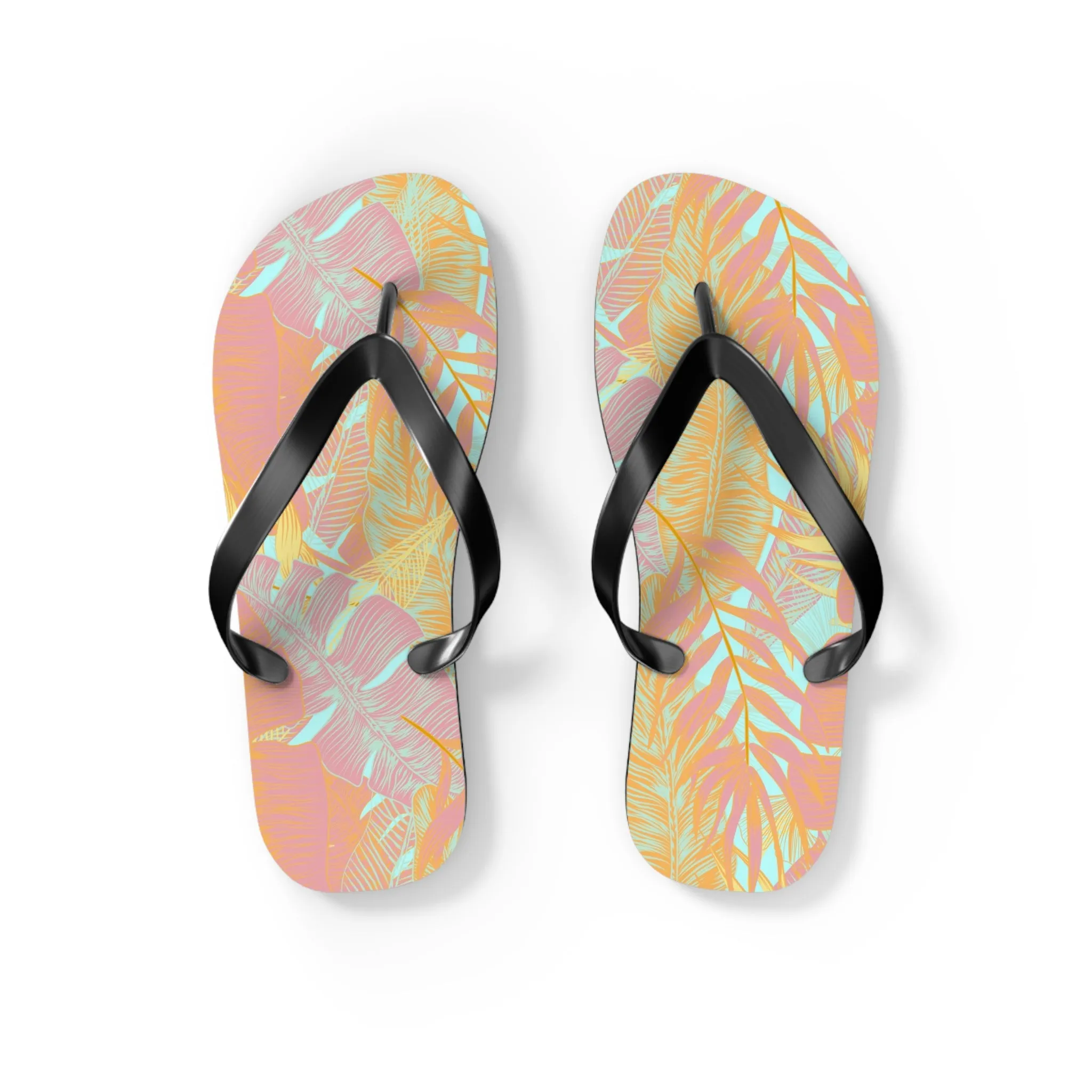 Tropical Foliage Flip Flops