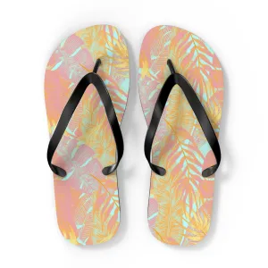 Tropical Foliage Flip Flops
