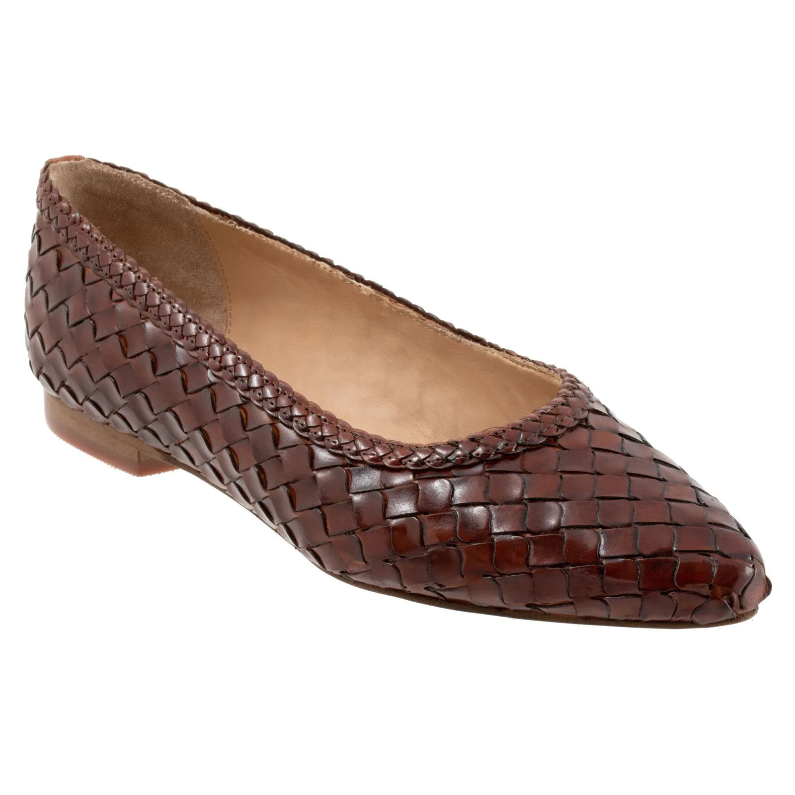Trotters Emmie T2371-206 Womens Brown Narrow Leather Loafer Flats Shoes
