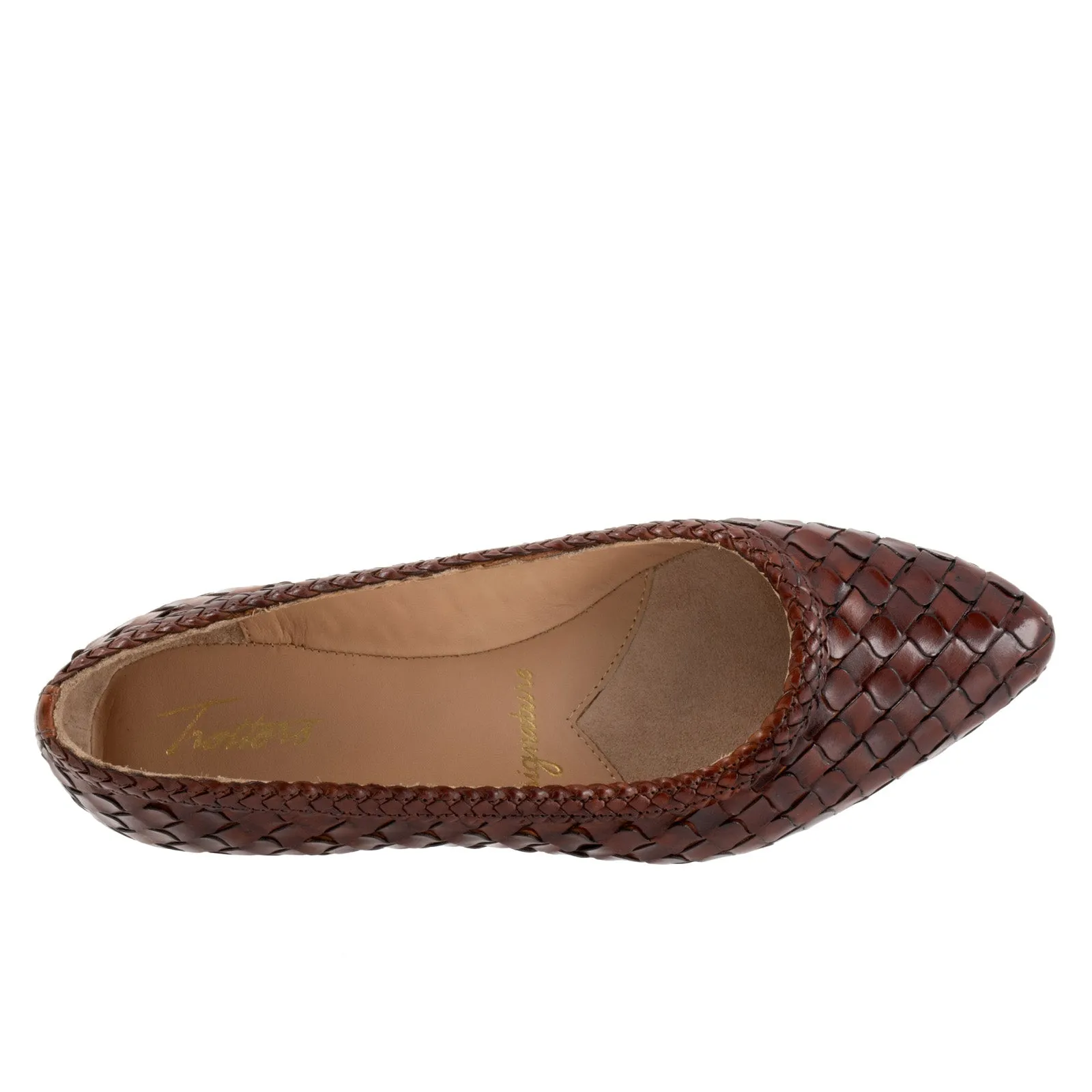 Trotters Emmie T2371-206 Womens Brown Narrow Leather Loafer Flats Shoes