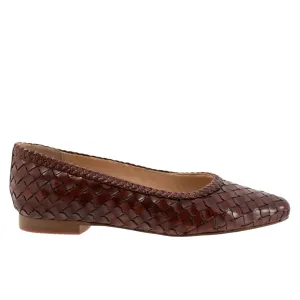 Trotters Emmie T2371-206 Womens Brown Narrow Leather Loafer Flats Shoes