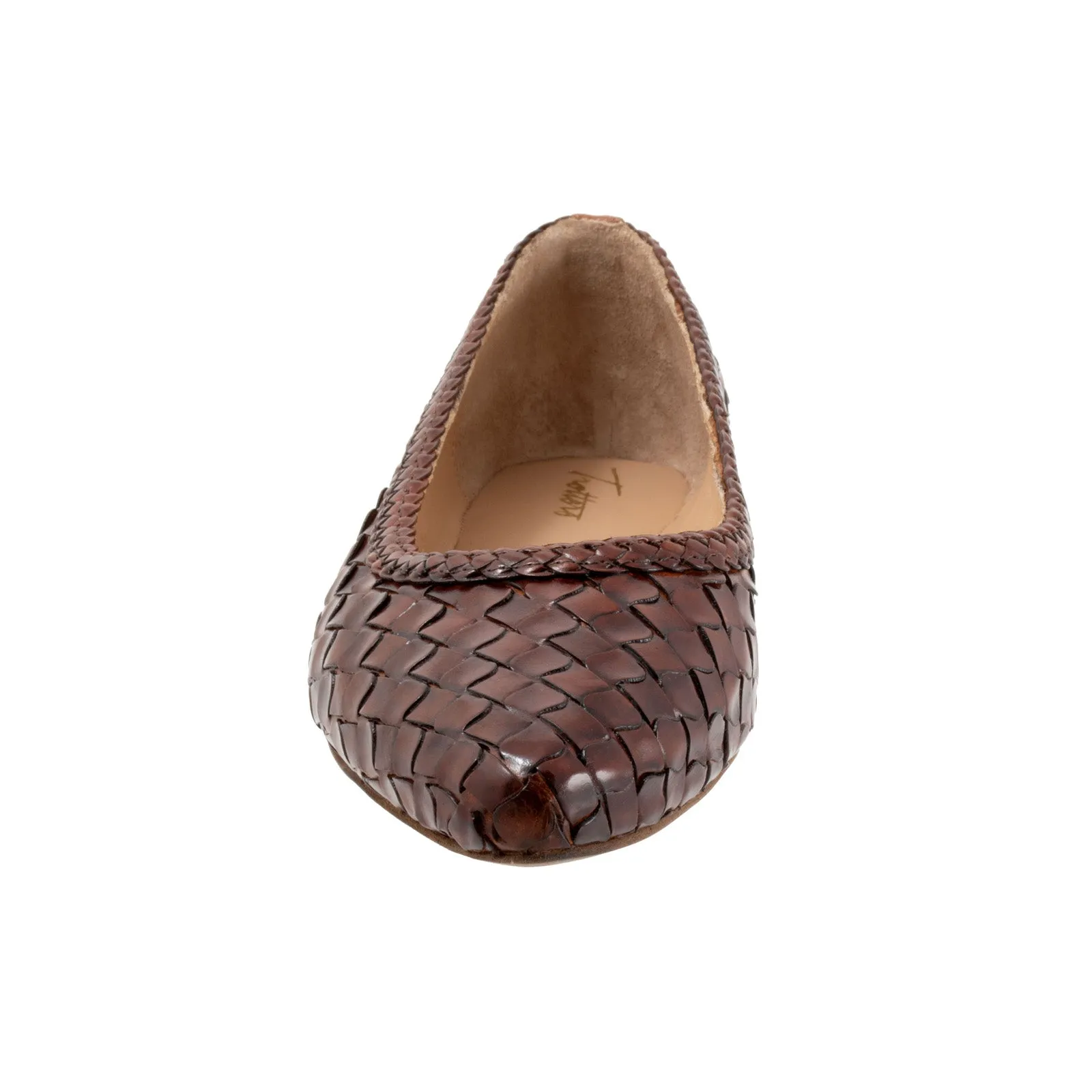 Trotters Emmie T2371-206 Womens Brown Narrow Leather Loafer Flats Shoes
