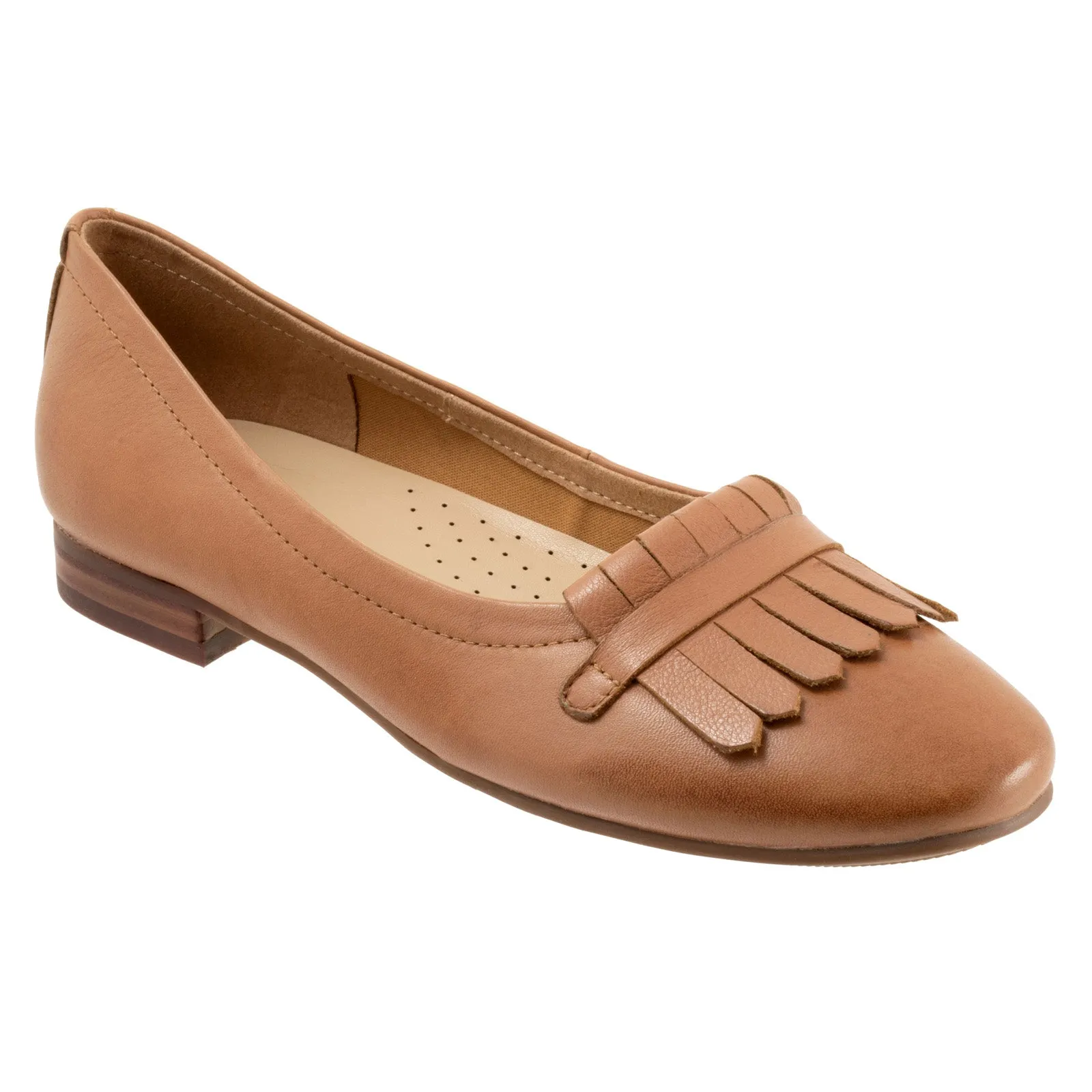 Trotters Greyson T2306-215 Womens Brown Narrow Leather Loafer Flats Shoes