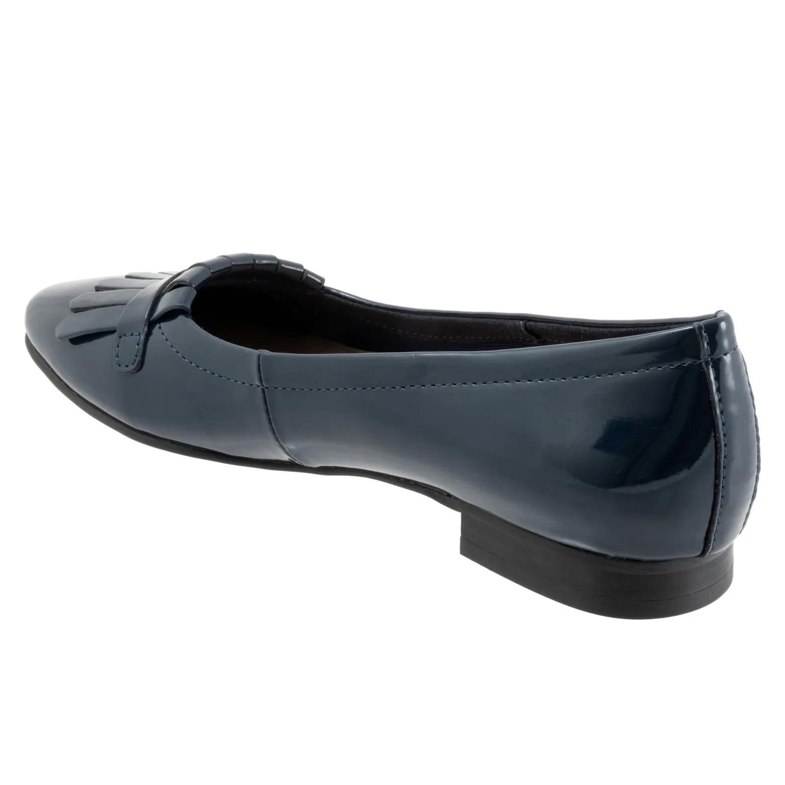 Trotters Greyson T2306-401 Womens Blue Leather Slip On Loafer Flats Shoes