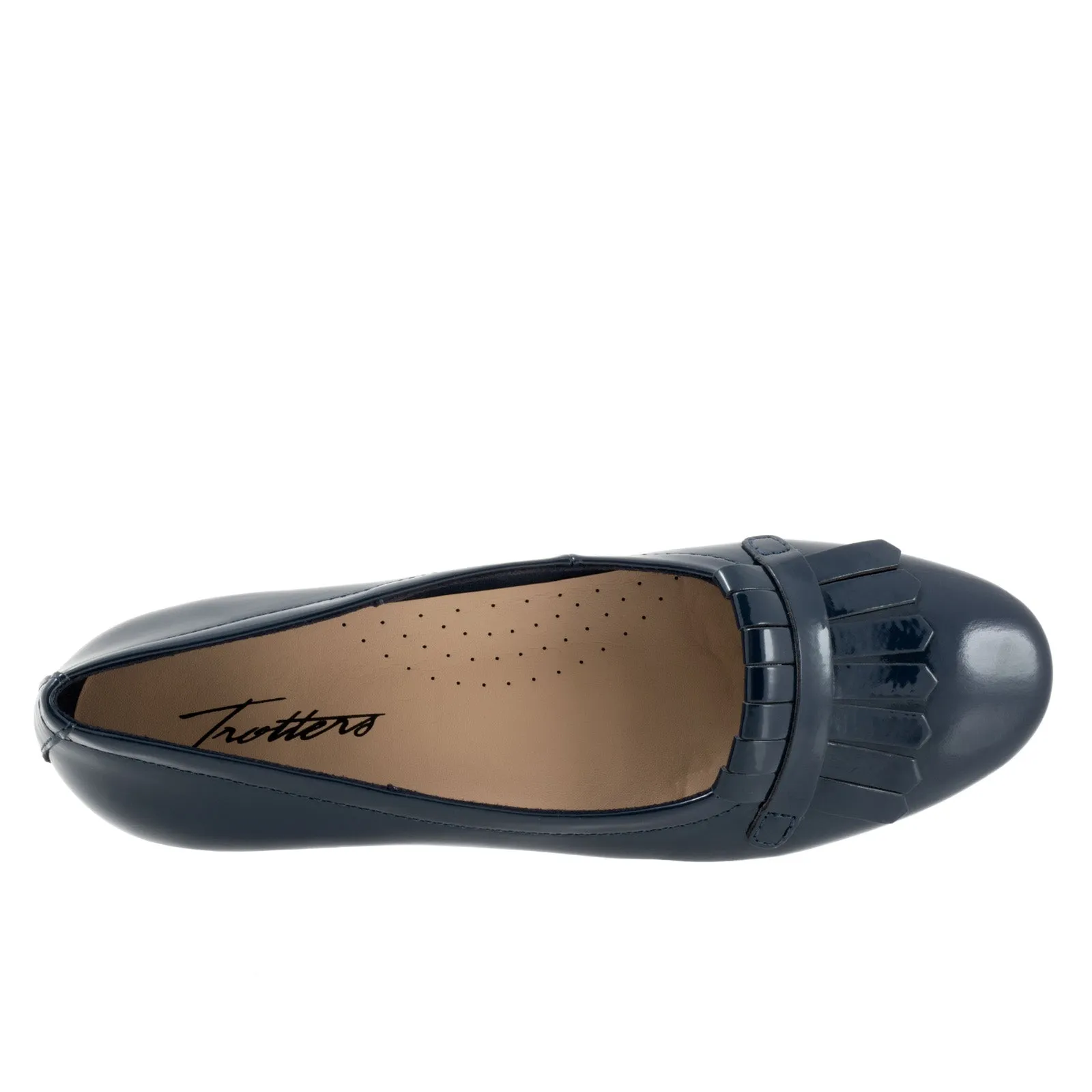 Trotters Greyson T2306-401 Womens Blue Leather Slip On Loafer Flats Shoes