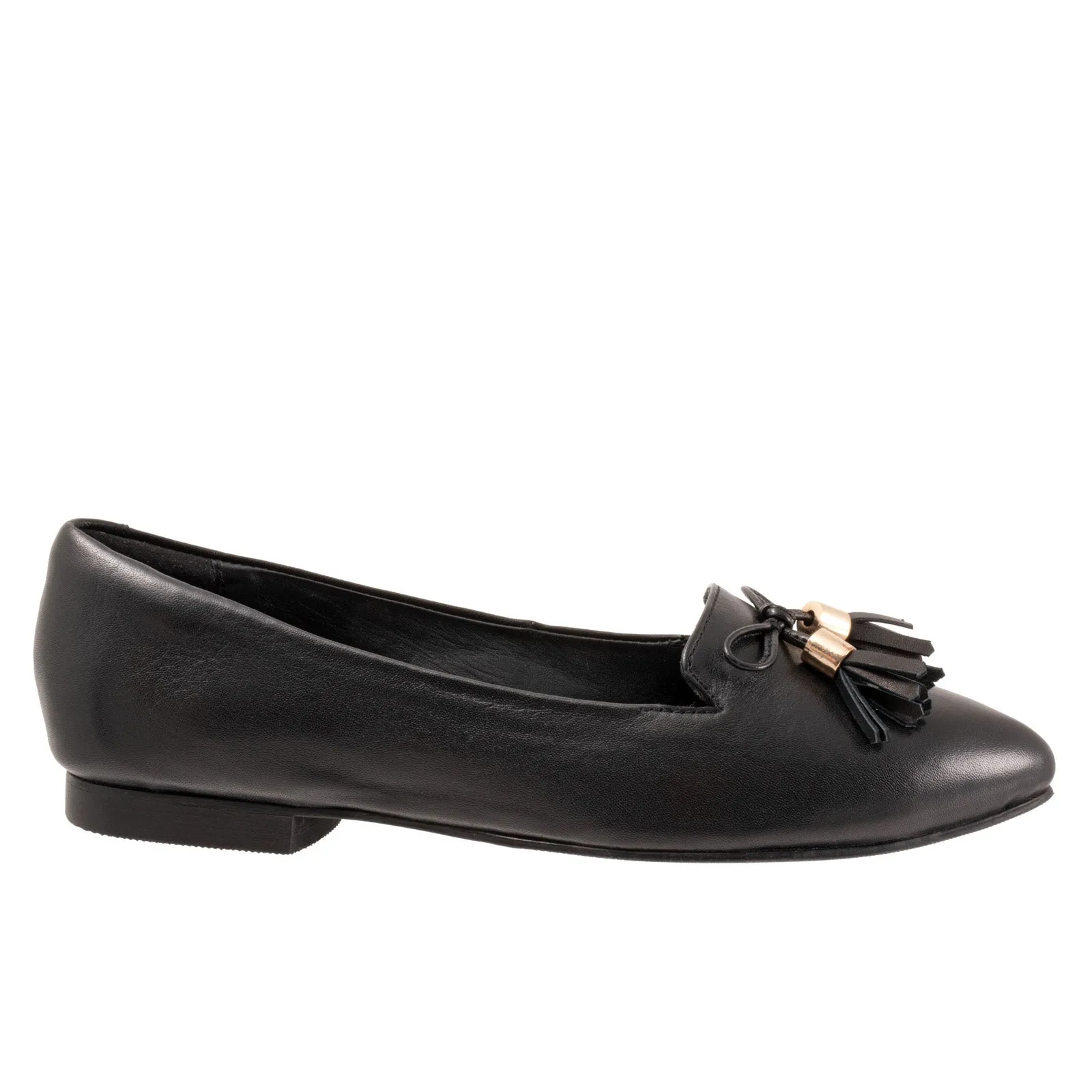 Trotters Hope T2162-001 Womens Black Leather Slip On Loafer Flats Shoes