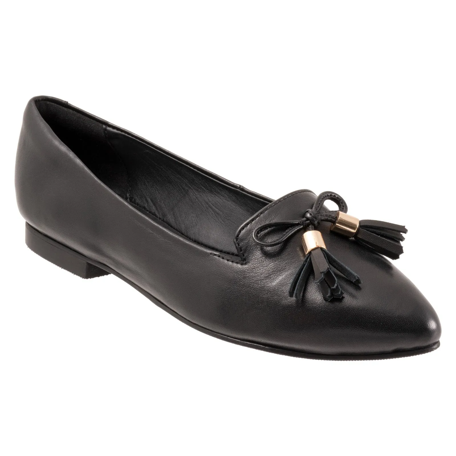 Trotters Hope T2162-001 Womens Black Narrow Leather Loafer Flats Shoes