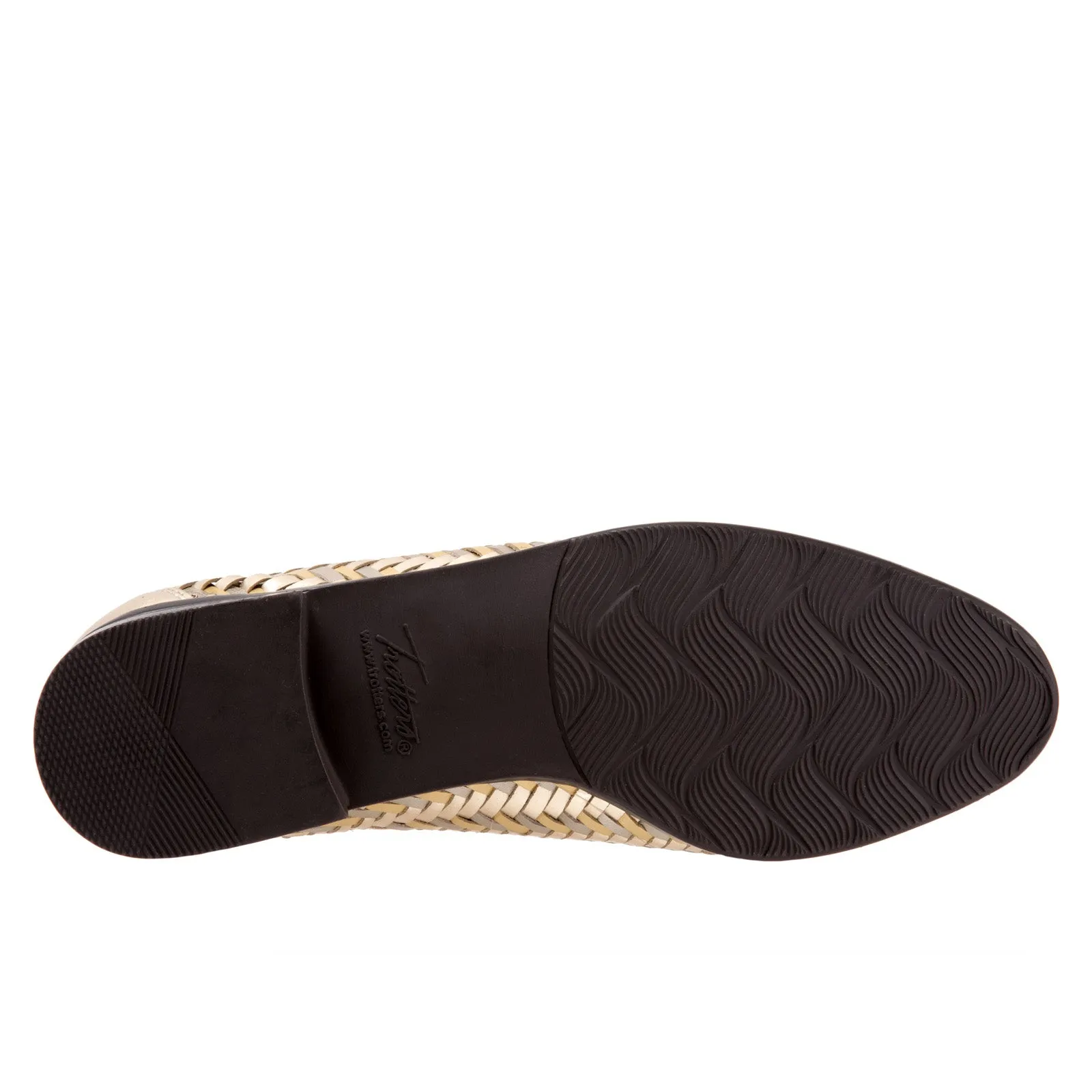 Trotters Liz III T2131-915 Womens Gold Narrow Leather Loafer Flats Shoes