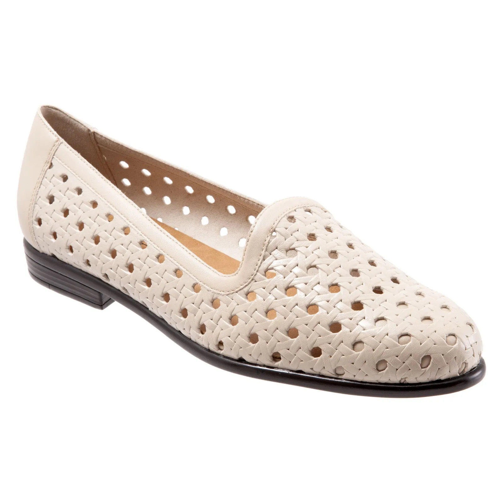 Trotters Liz Open Weave T1909-126 Womens Beige Narrow Loafer Flats Shoes