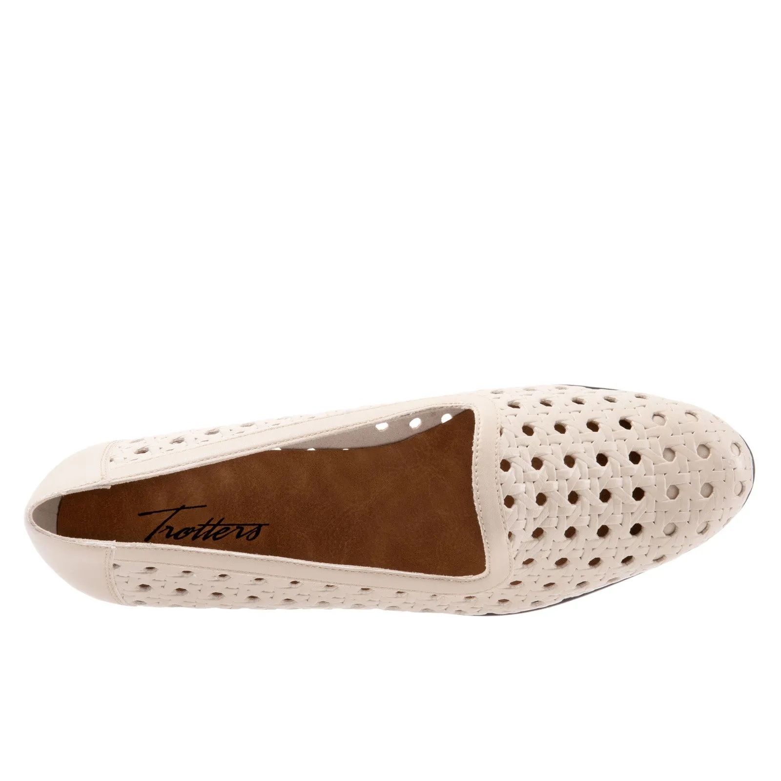 Trotters Liz Open Weave T1909-126 Womens Beige Narrow Loafer Flats Shoes