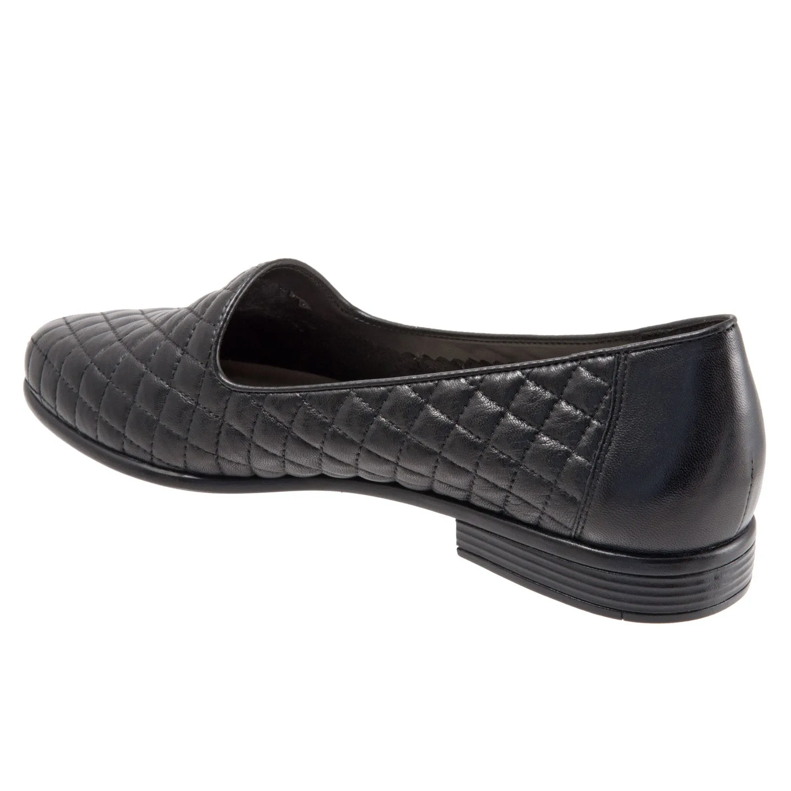 Trotters Liz T5158-015 Womens Black Narrow Leather Loafer Flats Shoes