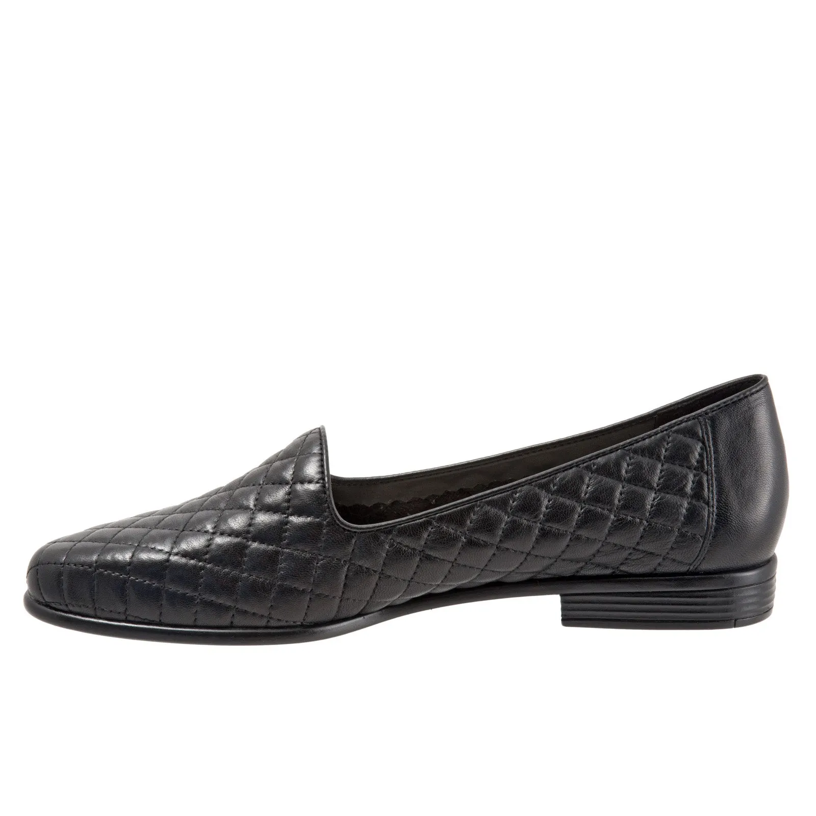 Trotters Liz T5158-015 Womens Black Narrow Leather Loafer Flats Shoes