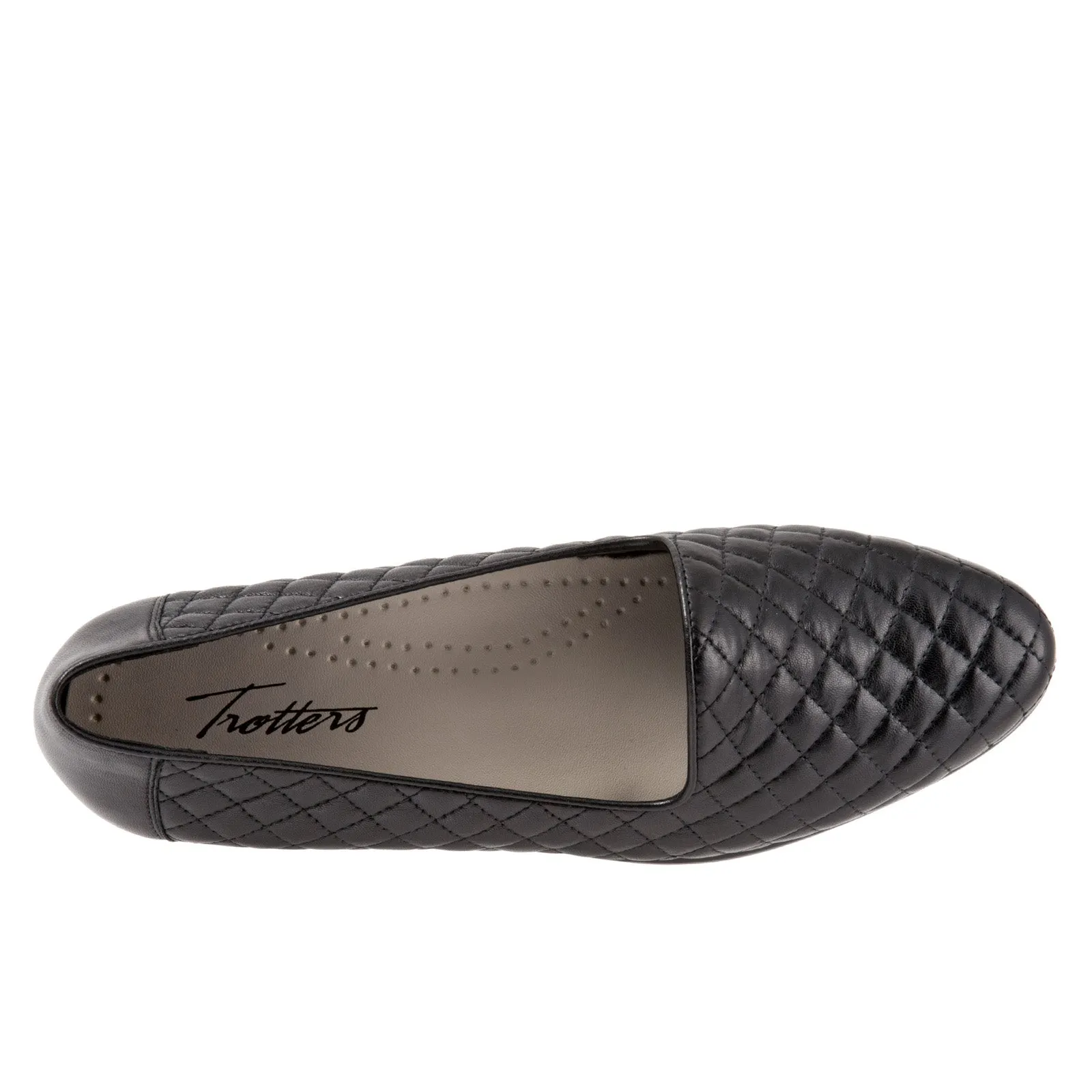 Trotters Liz T5158-015 Womens Black Narrow Leather Loafer Flats Shoes