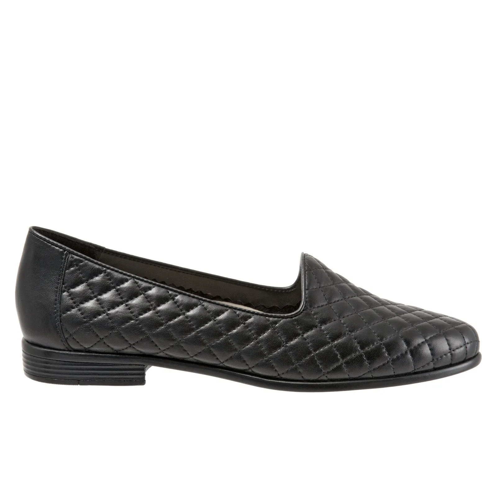 Trotters Liz T5158-015 Womens Black Narrow Leather Loafer Flats Shoes