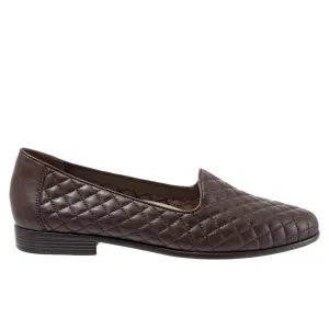 Trotters Liz T5158-235 Womens Brown Extra Wide Leather Loafer Flats Shoes