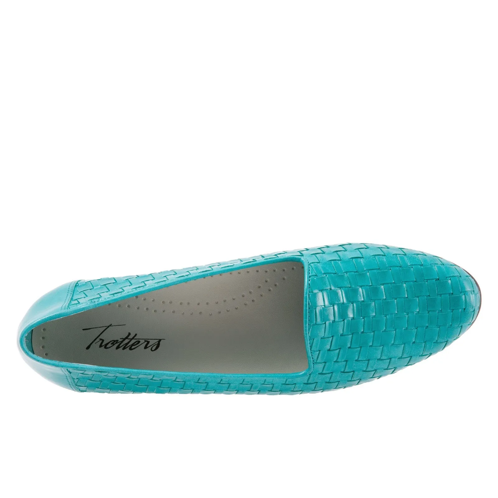 Trotters Liz T5158-441 Womens Blue Extra Narrow Leather Loafer Flats Shoes