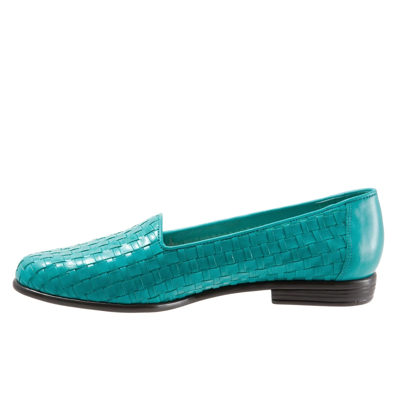 Trotters Liz T5158-441 Womens Blue Extra Narrow Leather Loafer Flats Shoes