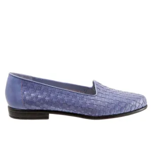 Trotters Liz T5158-757 Womens Purple Extra Wide Leather Loafer Flats Shoes