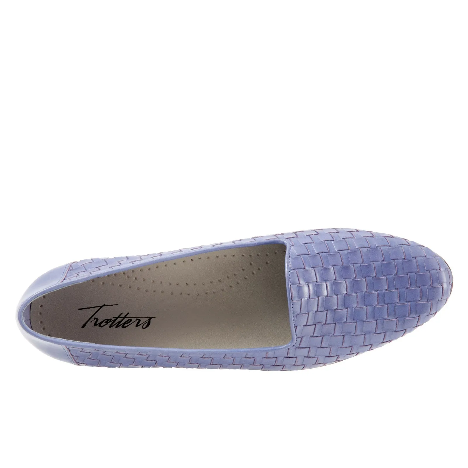 Trotters Liz T5158-757 Womens Purple Extra Wide Leather Loafer Flats Shoes
