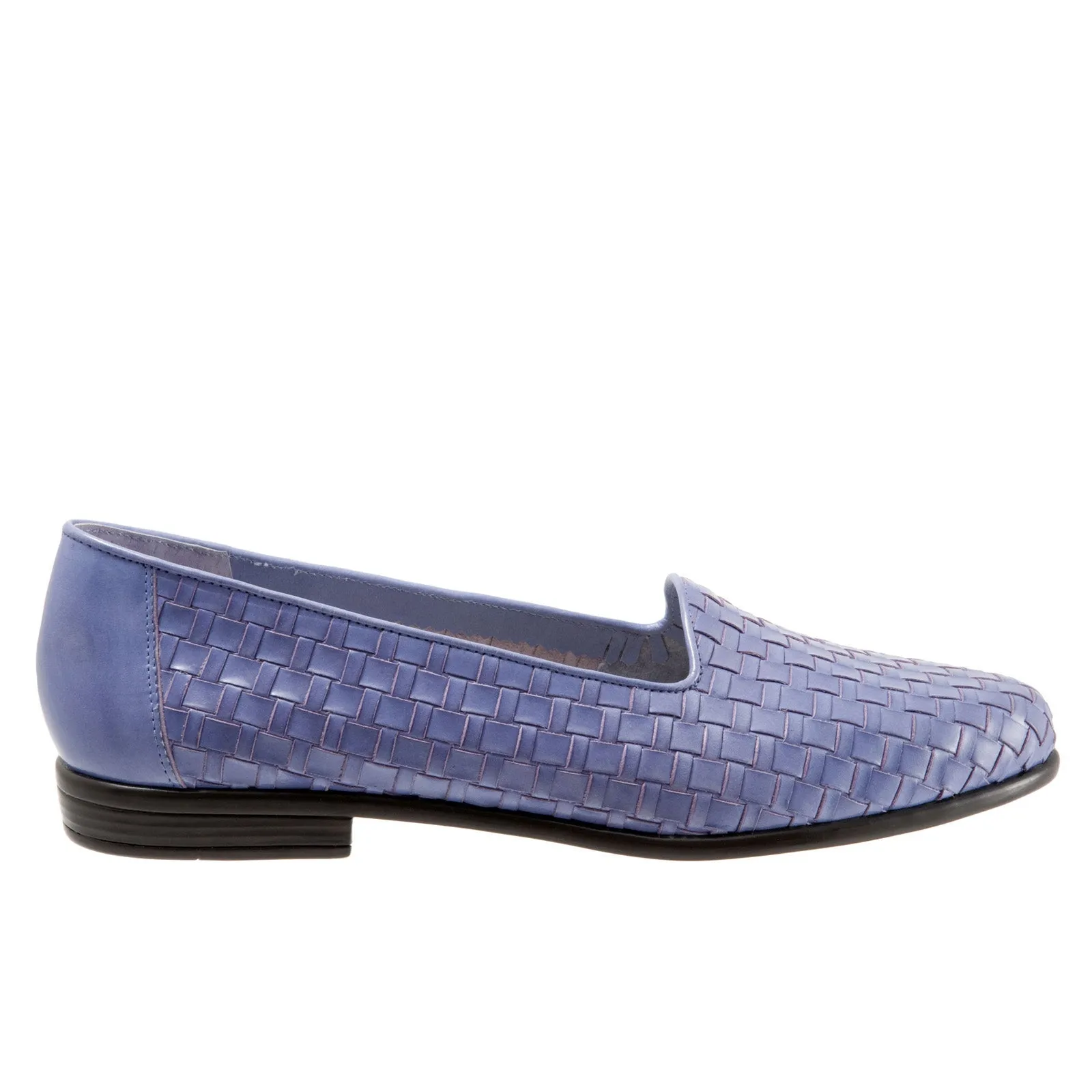 Trotters Liz T5158-757 Womens Purple Extra Wide Leather Loafer Flats Shoes