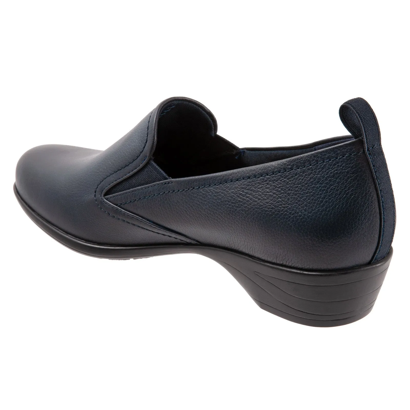 Trotters Reggie T2065-400 Womens Blue Leather Slip On Loafer Flats Boots