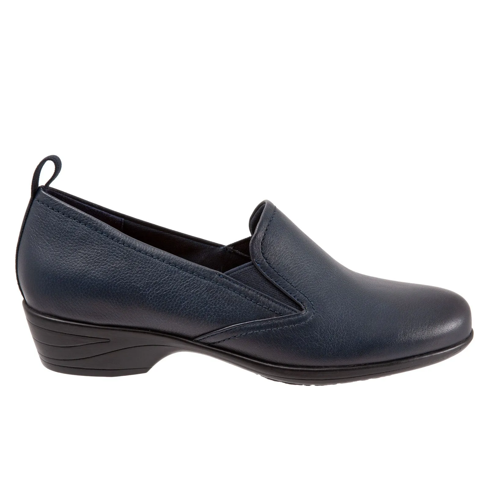 Trotters Reggie T2065-400 Womens Blue Leather Slip On Loafer Flats Boots