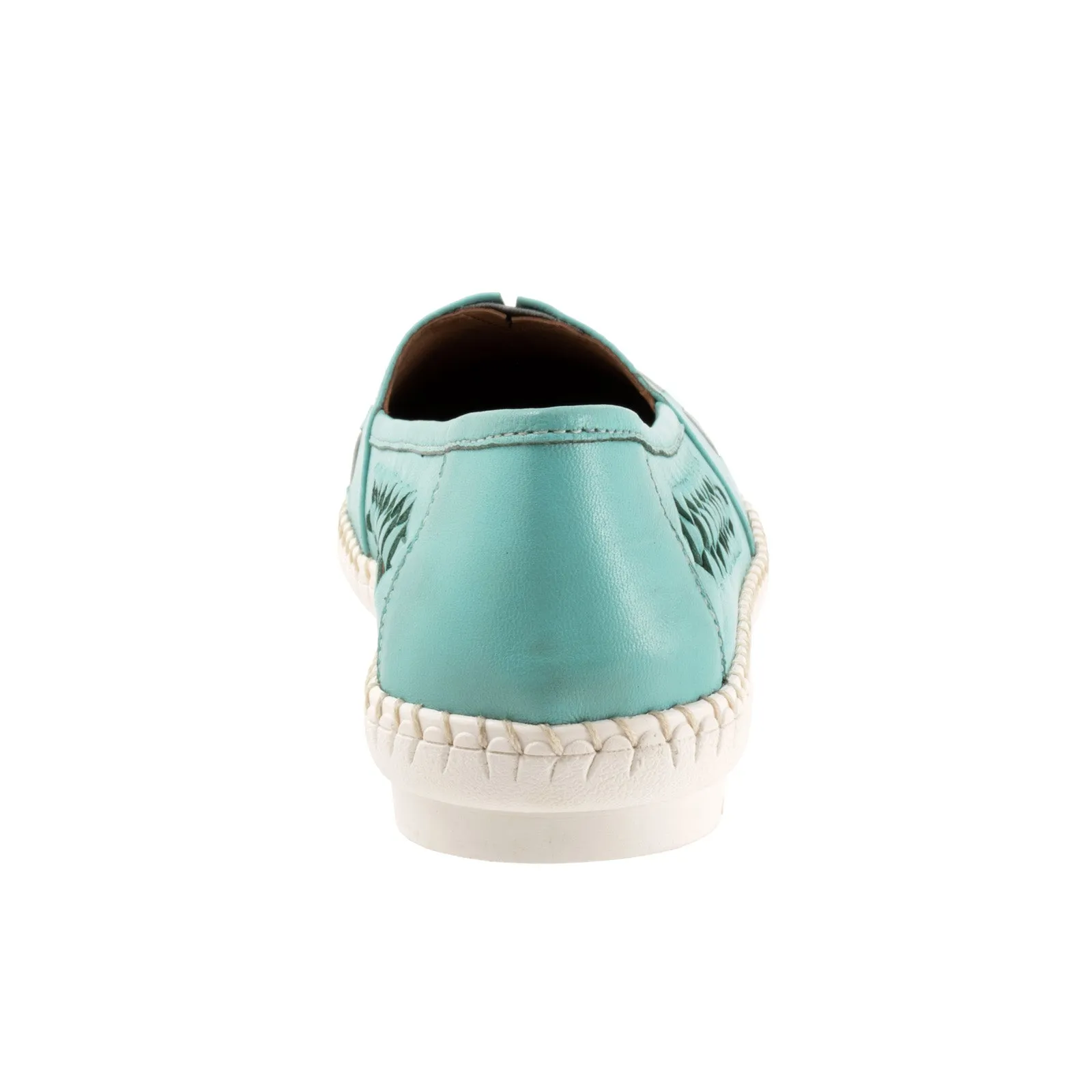 Trotters Rory T2209-434 Womens Blue Leather Slip On Loafer Flats Shoes