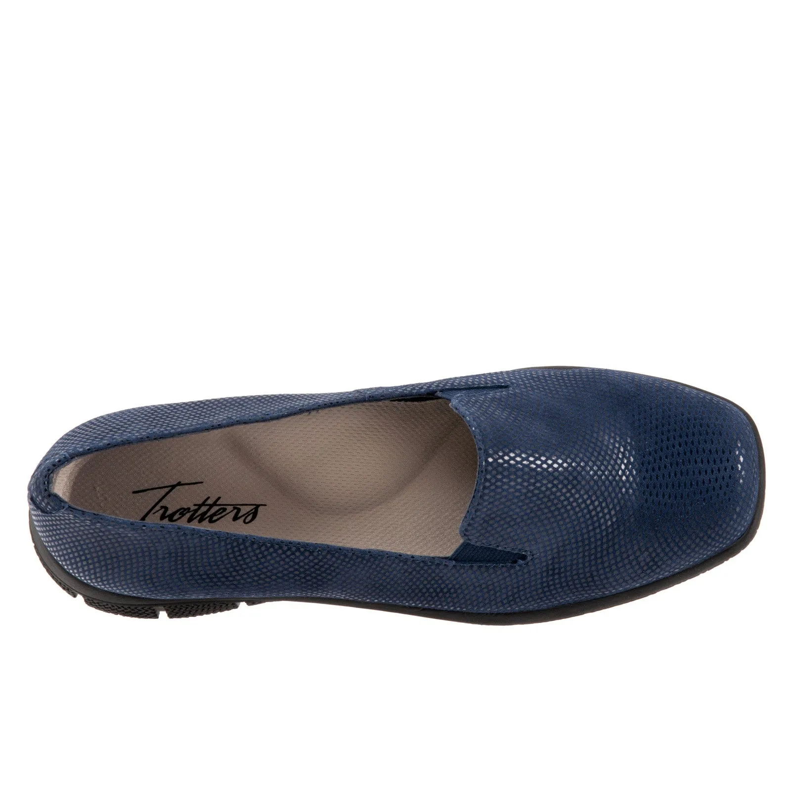 Trotters Universal T2110-406 Womens Blue Leather Slip On Loafer Flats Shoes