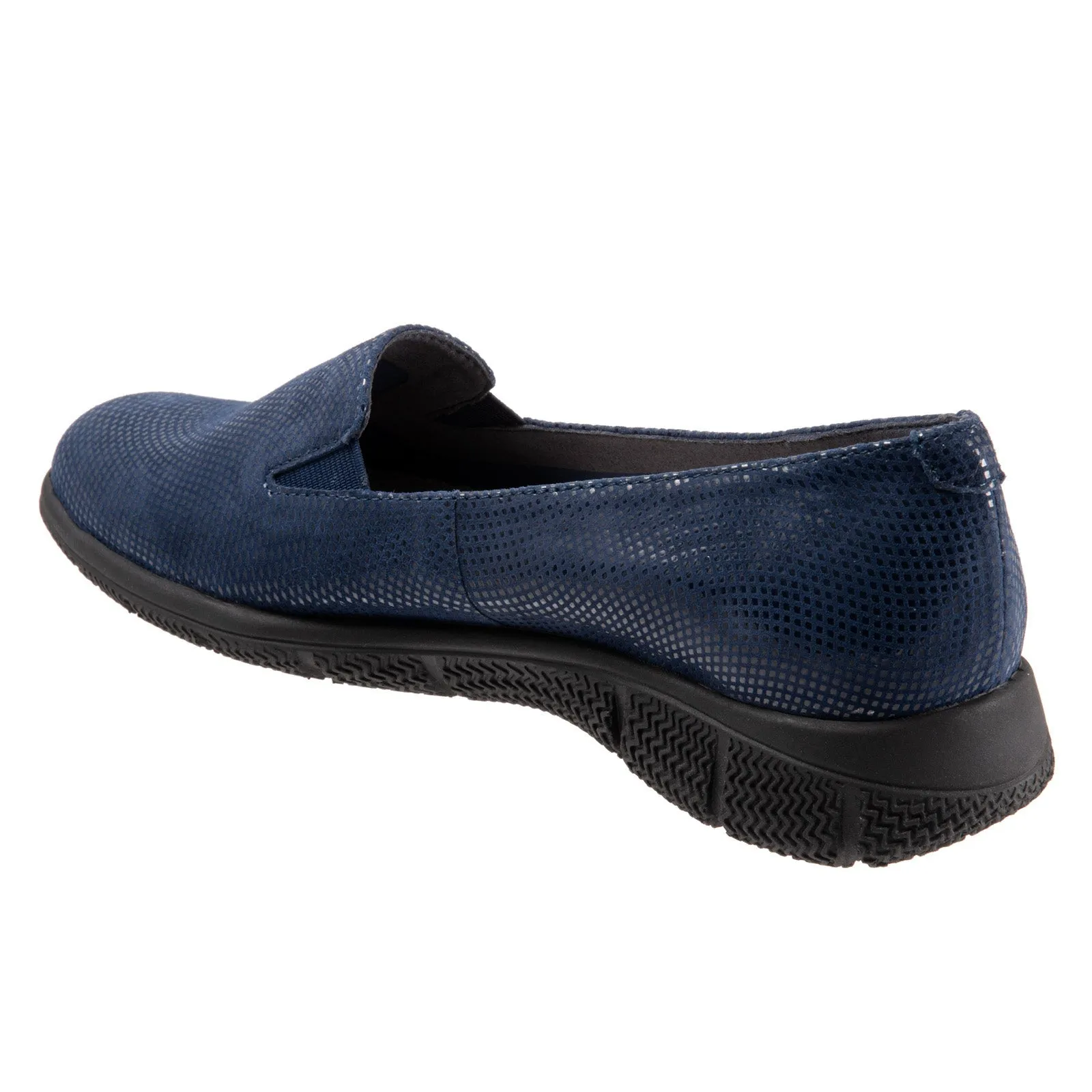 Trotters Universal T2110-406 Womens Blue Leather Slip On Loafer Flats Shoes