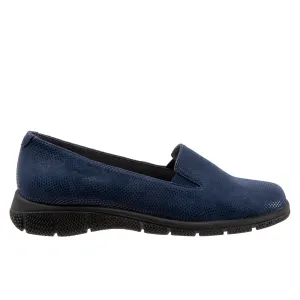 Trotters Universal T2110-406 Womens Blue Leather Slip On Loafer Flats Shoes