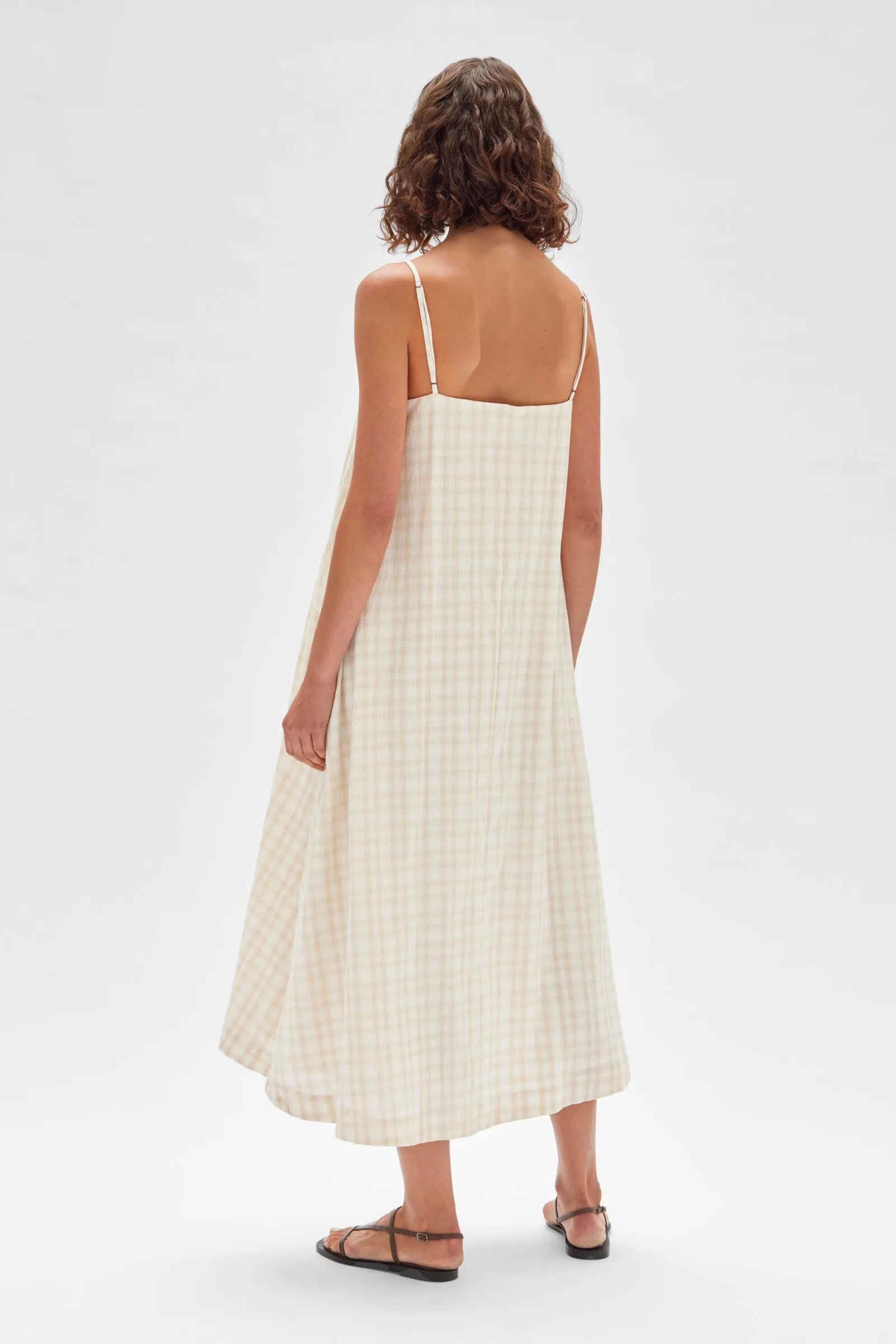 Tully Dress Stone Check