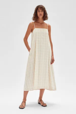 Tully Dress Stone Check