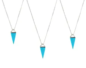 Turquoise pyramid chain necklace