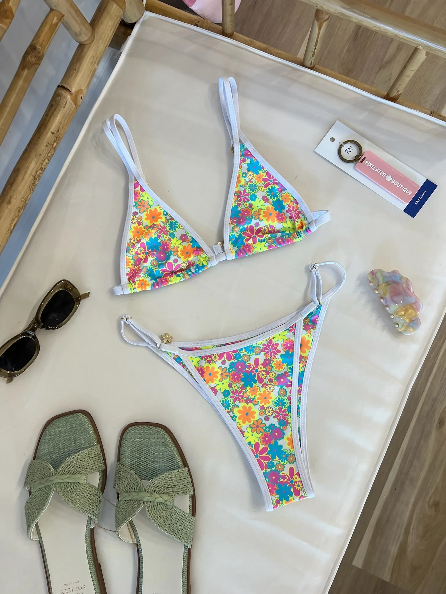 Twin Strap Bralette Bikini Top in Sweet Sunshine