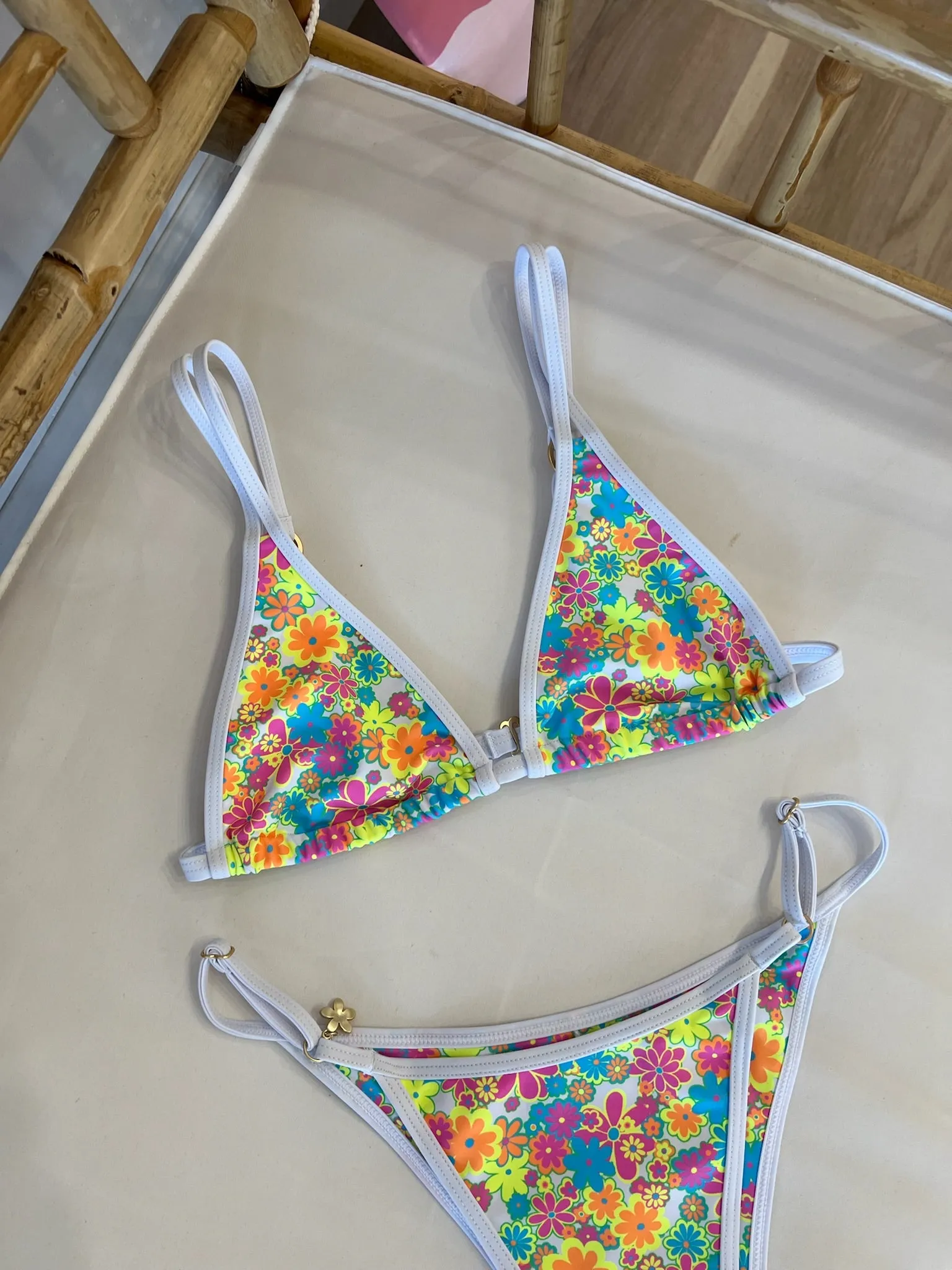 Twin Strap Bralette Bikini Top in Sweet Sunshine