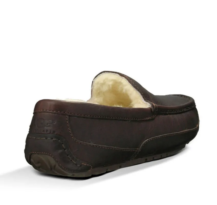 UGG® Men's Ascot Leather Slipper - Dark Spice