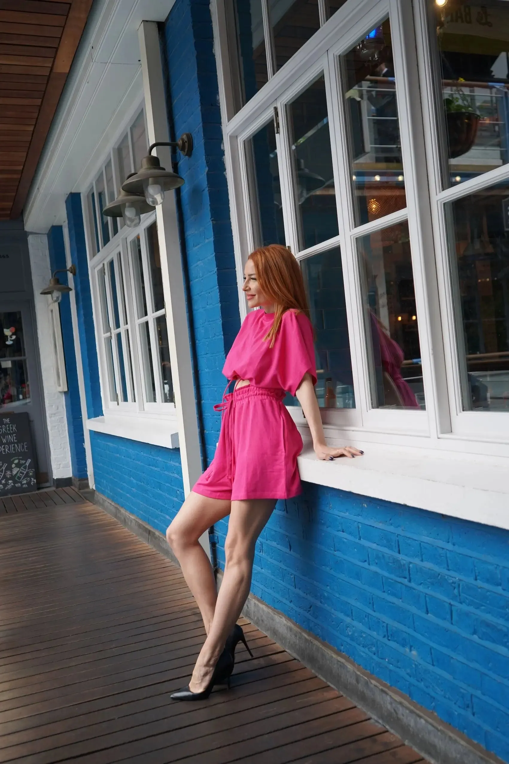 Upcycled - Playsuit Crop Top in Pink