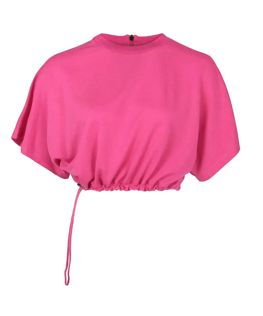 Upcycled - Playsuit Crop Top in Pink