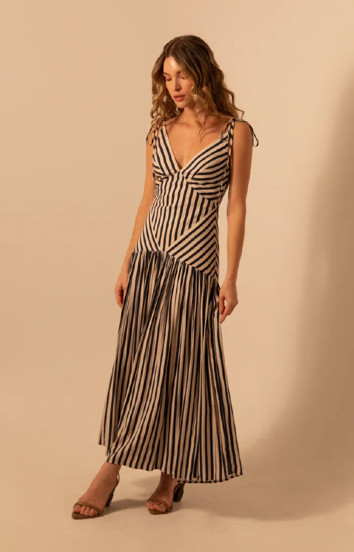 Vanessa Dress - Navy Stripes