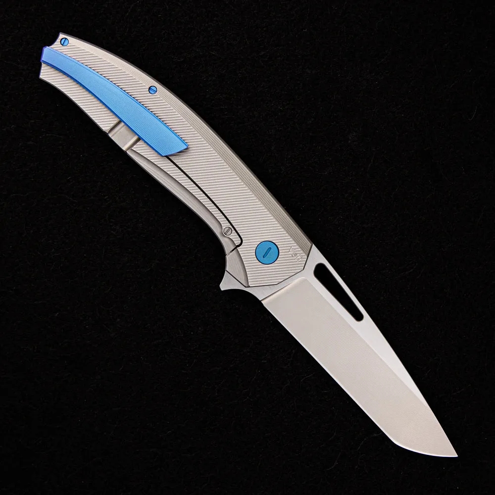 Veli – Titanium Handle – RWL-34 Blade – C. Blue Titanium Hardware