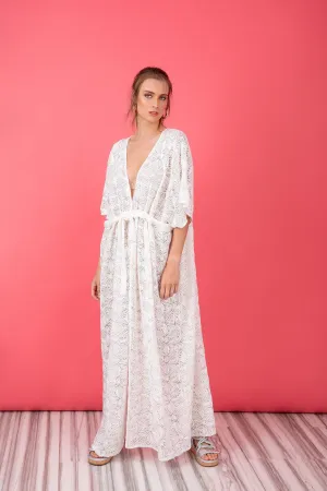 White Cover up, White Beach Cover up, White Dress for Beach, White robe, White Maxi Dress, White Lace Cover Up, White Plus Size Dress