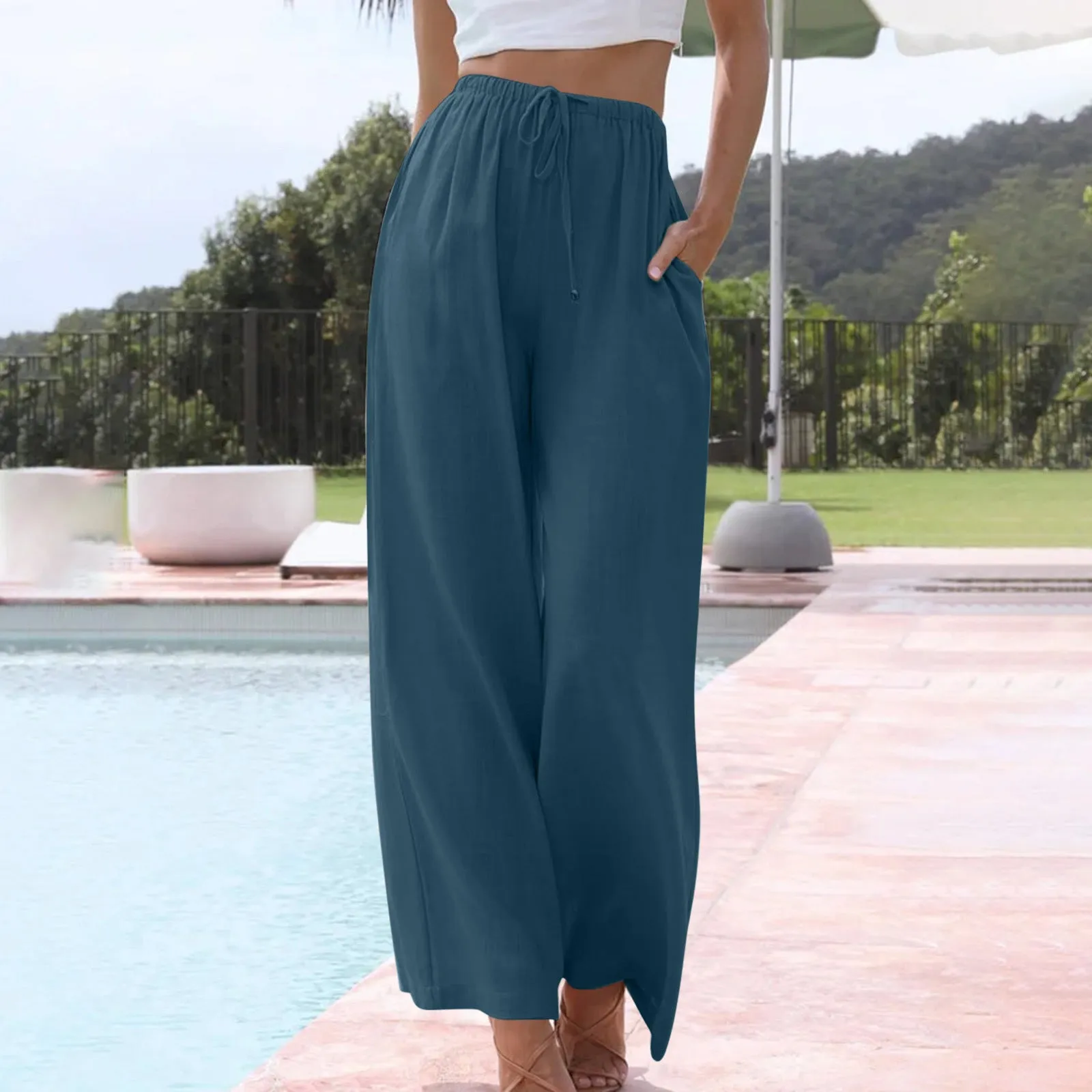 Wide-Leg Linen Pants | Lightweight and Airy | Relaxed Fit