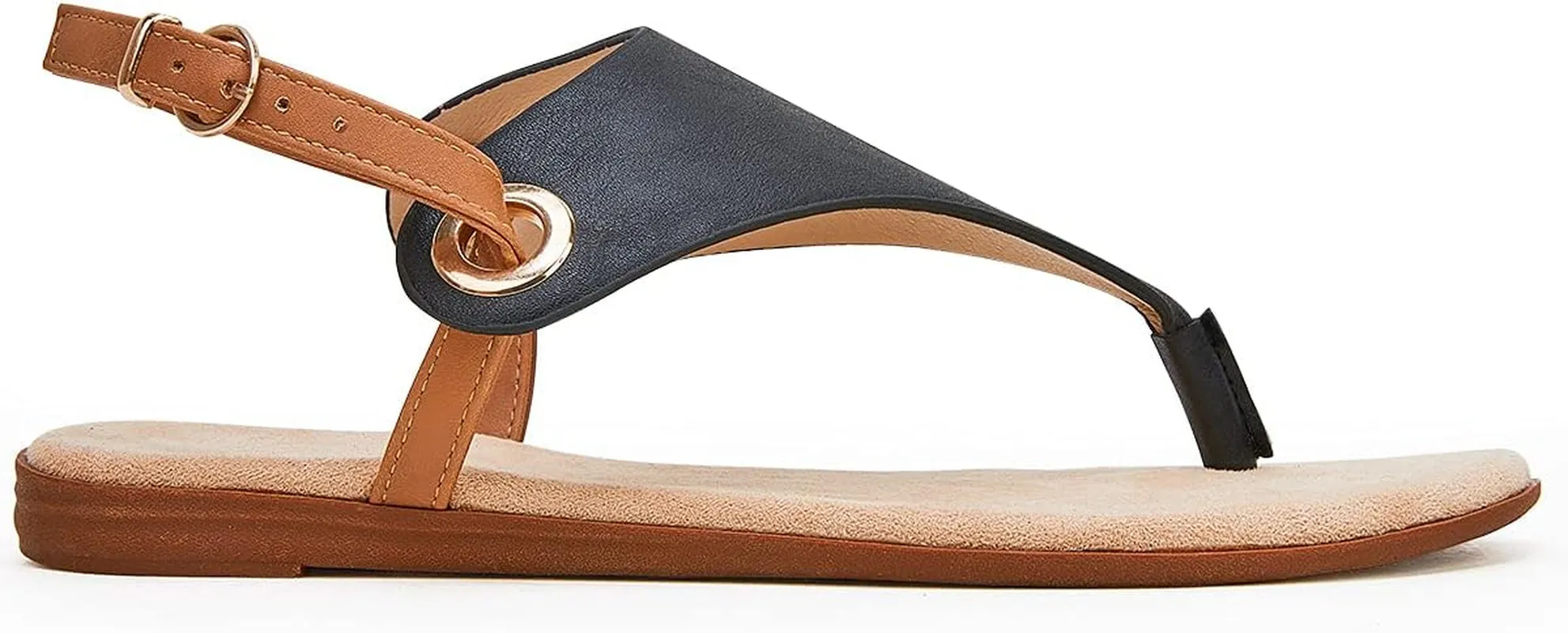 Women Ankle Strap Sandals Flat Flip Flops Casual Open Toe Summer Outdoor Beach Thong Sandals