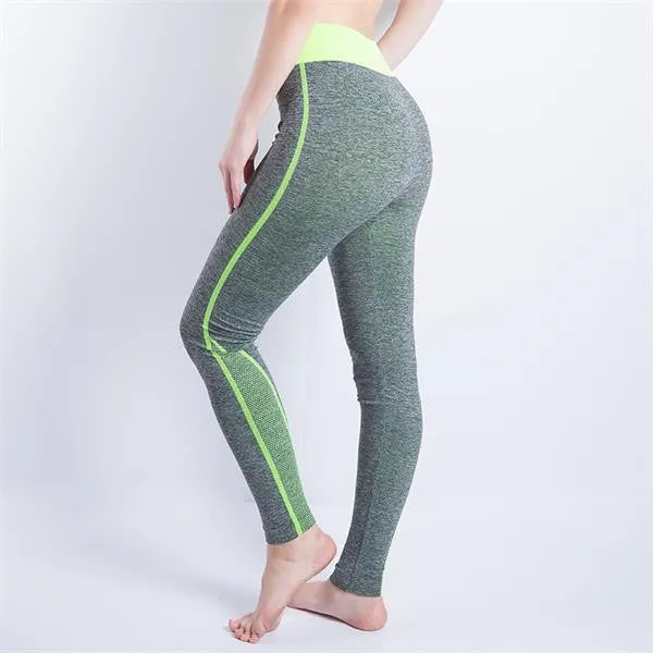 Women Cropped Leggings High Waist Elastic Wicking Force Exercise Female Elastic Stretchy Leggings Slim Trousers 34 C