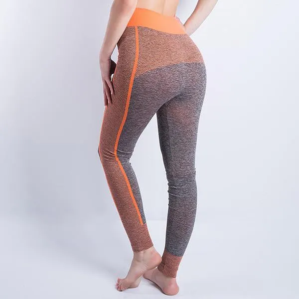 Women Cropped Leggings High Waist Elastic Wicking Force Exercise Female Elastic Stretchy Leggings Slim Trousers 34 C